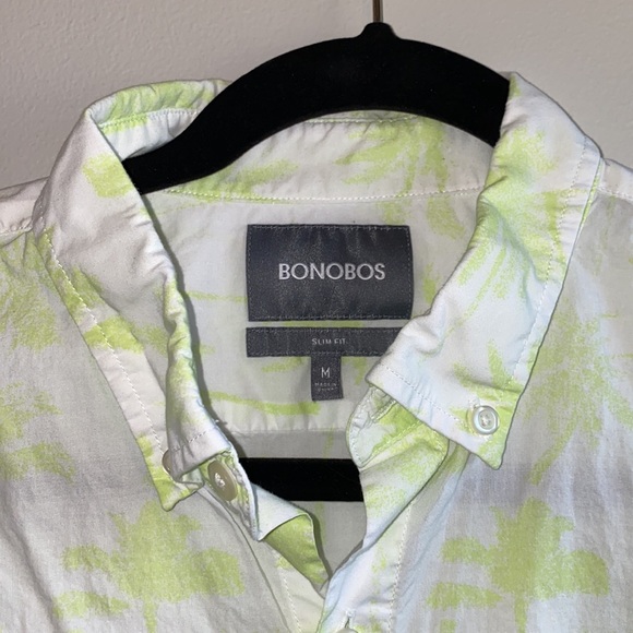 BONOBOS Standard Fit Palm Print Button-Up Size M - Picture 4 of 8